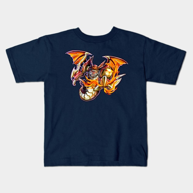 fanart megidramon Kids T-Shirt by DigiTeeshrit